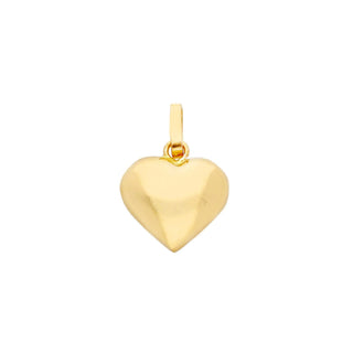 18K Solid Yellow Gold Polished Large Puffy Heart Pendant
