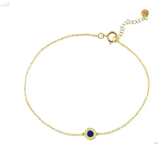 18K Solid Yellow Gold Turquoise and Diamond Bracelet