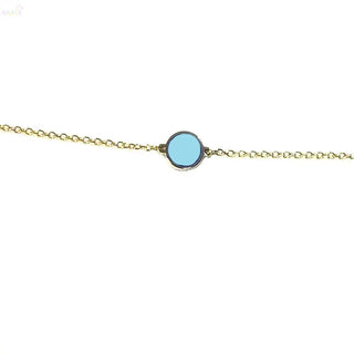 18K Solid Yellow Gold Turquoise and Diamond Bracelet