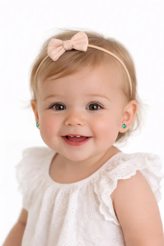 18K Yellow Gold Diamond Cut Small Turquoise Screwback Earrings