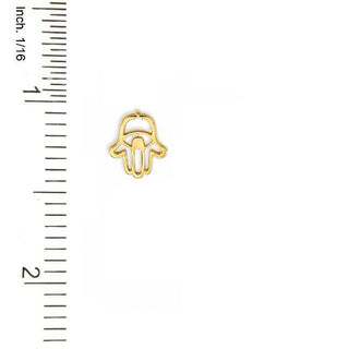18K Solid Yellow Gold Tiny Polished Open Hamsa Pendant