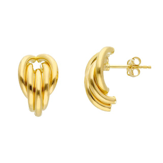 18K Solid Yellow Gold Lightweight Cascade Tube Earrings