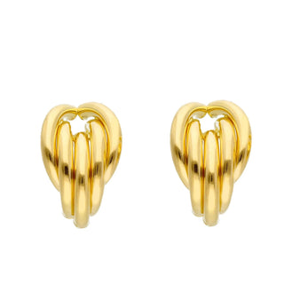 18K Solid Yellow Gold Lightweight Cascade Tube Earrings