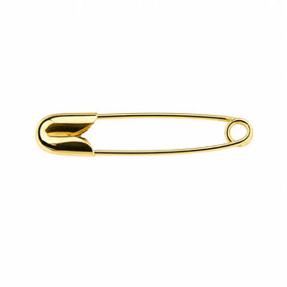 18K Solid Yellow Gold Polished Safety Pin Brooch -1 Inch