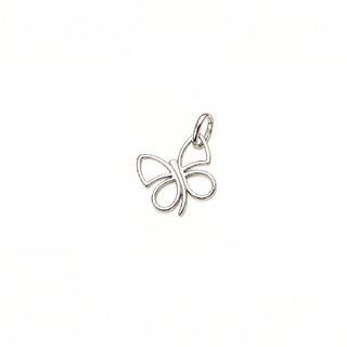 18K Solid Yellow Gold Polished Open Butterfly Silhouette Pendant