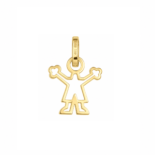 18K Solid Yellow Gold Polished Open Small Boy Silhouette Pendant