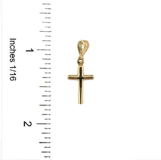 18K Solid Yellow Gold Polished Small Casting Cross