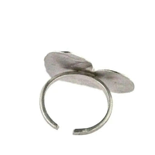 Sterling Silver Hammered Satin finish Heart Adjustable Ring