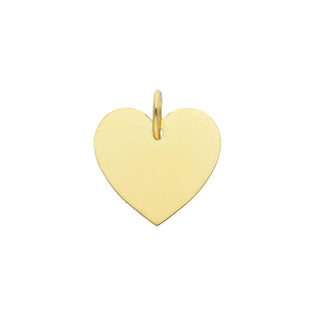 18K Solid Yellow Gold Polished Heart Engravable Pendant