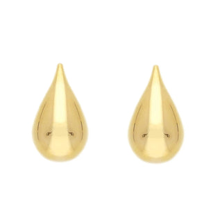 Italian 18K Solid Yellow Gold Polished Large Teardrop Earrings