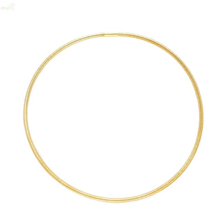 18K Solid Yellow Gold Tubular Woven Polished Necklace