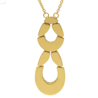 18K Yellow Gold Reversible Modern Open Teardrop Necklace