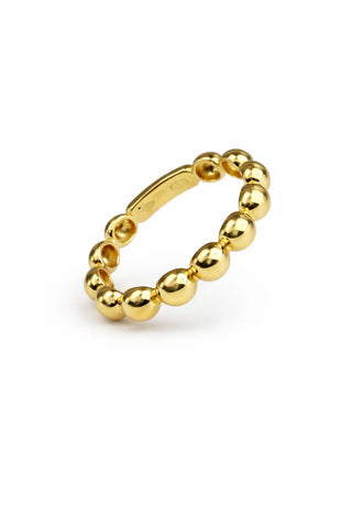 18K Solid Yellow Gold Polished Bead Ring – Size 6.5