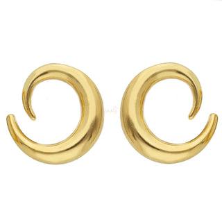 18K Solid Yellow Gold Modern Open Polished Circle Earrings