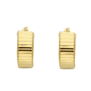 18K Solid Yellow Gold Polished Tubogas Hoop Earrings