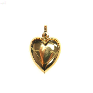 18K Solid Yellow Gold Long Polished Heart Pendant