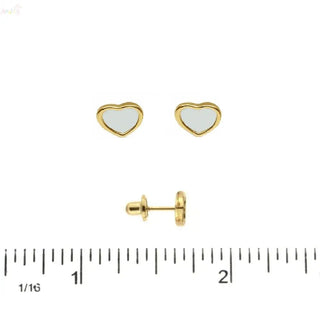 18K Solid Yellow Gold Gemstone Covered Screwback Earrings