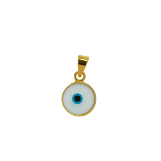 18k Solid Yellow Gold Murano Glass Evil Eye Pendant