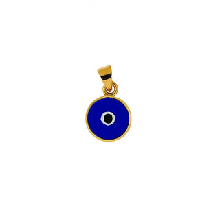 18k Solid Yellow Gold Murano Glass Evil Eye Pendant