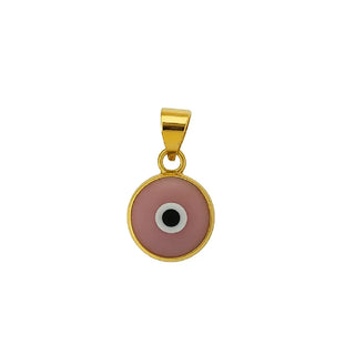 18k Solid Yellow Gold Murano Glass Evil Eye Pendant