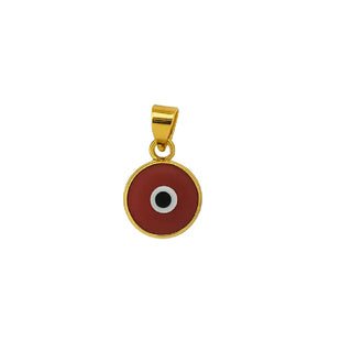 18k Solid Yellow Gold Murano Glass Evil Eye Pendant