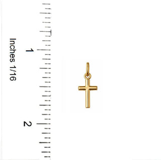 18K Solid Yellow Gold Tiny Casting Cross Pendant