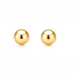 18K Solid Yellow Gold 4mm Ball Covered Screwback Earrings
