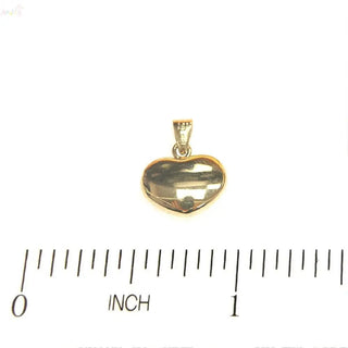 18K Solid Yellow Gold Polished Geometric Heart Pendant