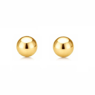 18K Solid Yellow Gold 7mm Polished Ball Screwback Earrings