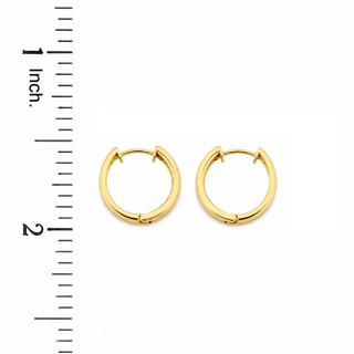 18K Reversible Diamond Cut and Polished Hinged Hoop Earrings