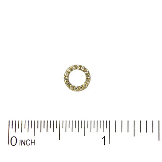 18K Solid Yellow Gold Zirconia Open Circle Pendant Necklace