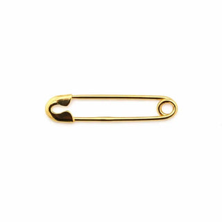 18K Solid Yellow Gold Polished Safety Pin – 1 Inch Long