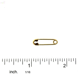 18K Solid Yellow Gold Small Safety Pin – 0.76 Inch Long