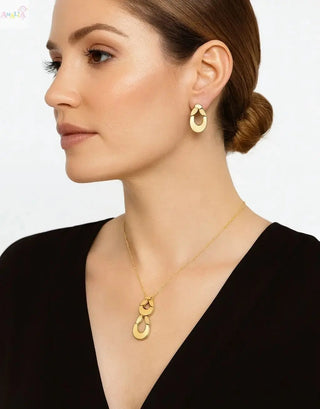 18K Solid Yellow Gold Modern Polished Open Teardrop Earrings