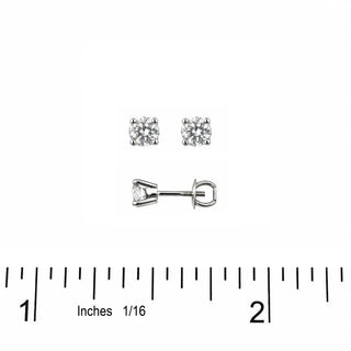 18K White Gold 0.20 CTW Diamond Stud Covered Screwback Earrings