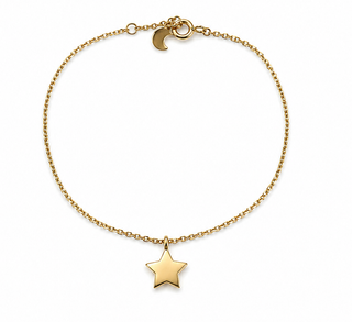 18K Solid Yellow Gold Small Dimensional Star Bracelet