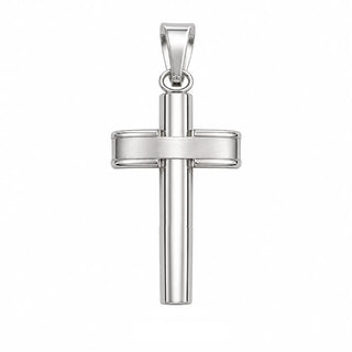 18K Solid Gold Convex Modern Cross in Yellow or White Gold