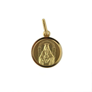 18K Solid Yellow Gold Our Lady of Coromoto Medal Pendant