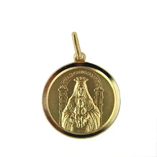 18K Solid Yellow Gold Our Lady of Coromoto Medal Pendant