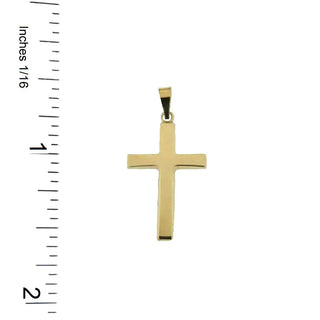 18 Karat Solid Yellow Gold Polished Cross Pendant