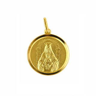 18K Solid Yellow Gold Our Lady of Coromoto Medal Pendant