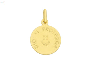 18K Solid Yellow Gold Christ Redeemer 15 mm medal pendant