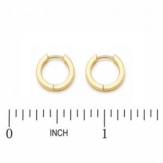 18k Solid Yellow Gold Casting Small Huggie Hoop Earrings