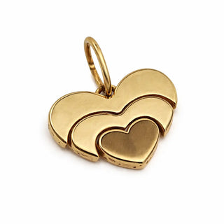 18K Solid Gold Polished Modern Articulated Heart Pendant