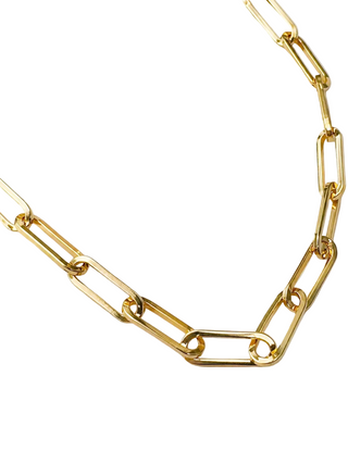 18K Solid Yellow Gold Paper Clip Large Chain 24 inches
