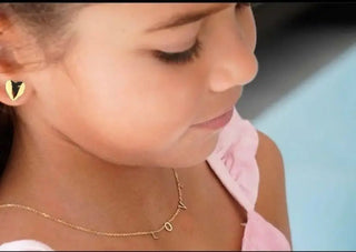 18K Yellow Gold Polished Convex Heart Post Earrings