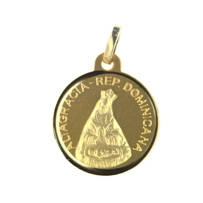 18 Karat Massives Gelbgold Unsere Liebe Frau von Altagracia Medaille