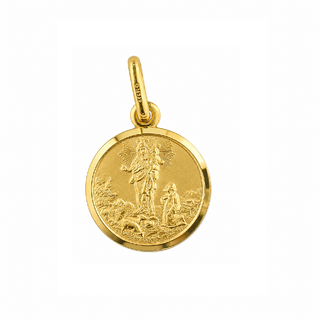 18K Solid Yellow Gold Our Lady of the Guard Medal Pendant