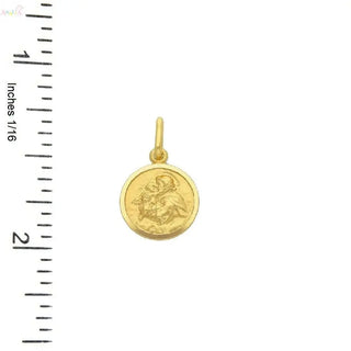 18K Solid Yellow Gold St. Anthony Medal 13 and 11mm. Pedant