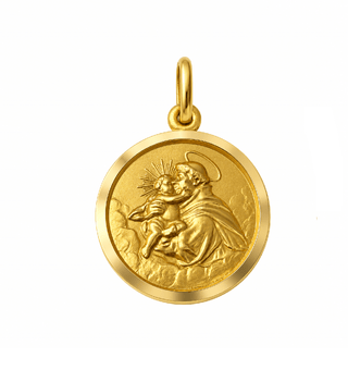 18K Solid Yellow Gold Saint Anthony Medal – 11, 13 & 17 mm